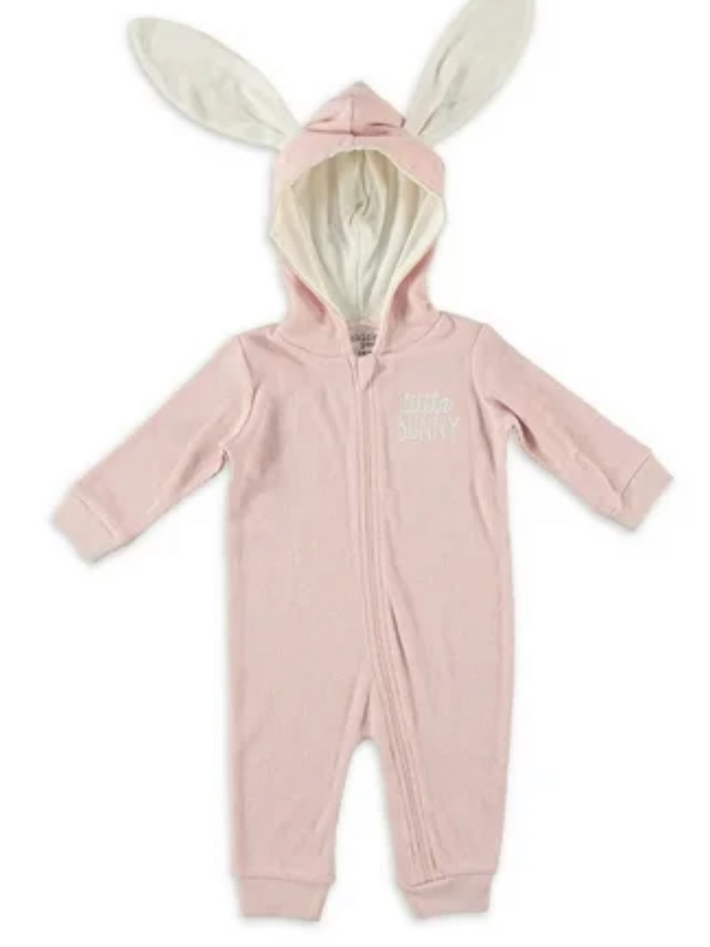 chick pea baby’s 0-3M Pink Bunny-Ear Hooded Footie Romper